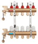 Rozdzielacz 9-drogowy z zaworami termostatycznymi i przepływomierzami, standard