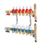 Rozdzielacz mosiężny z przepływomierzami do podłogówki 2 obwody